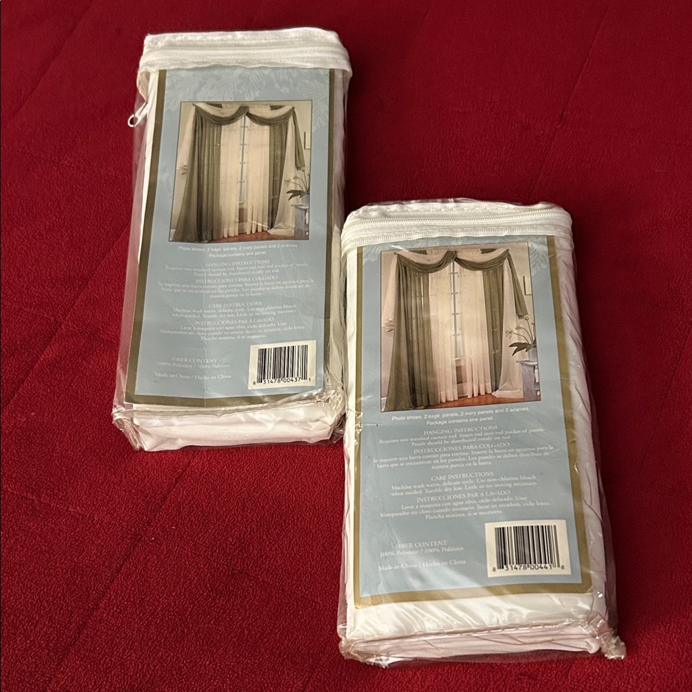 Elegant sheer white Curtain panels.